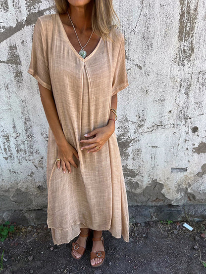 Alessia – Relaxed Cotton-Linen Dress for Women