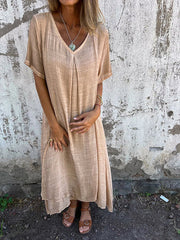 Alessia – Relaxed Cotton-Linen Dress for Women