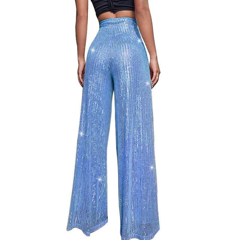 Serafina – High-Waisted Women's Sequined Flare Trousers