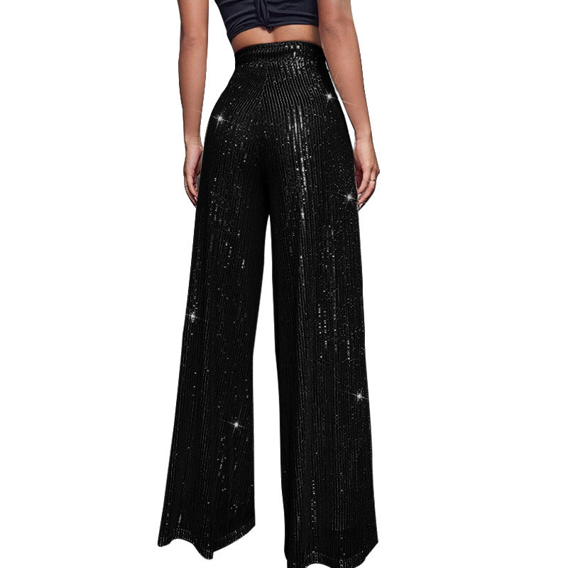 Serafina – High-Waisted Women's Sequined Flare Trousers