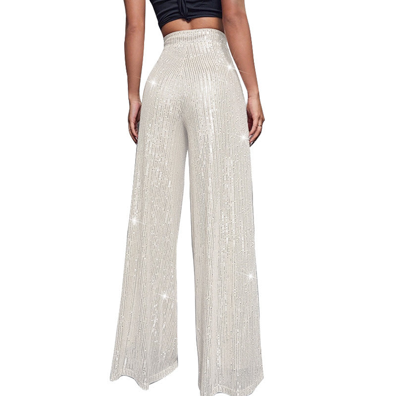 Serafina – High-Waisted Women's Sequined Flare Trousers