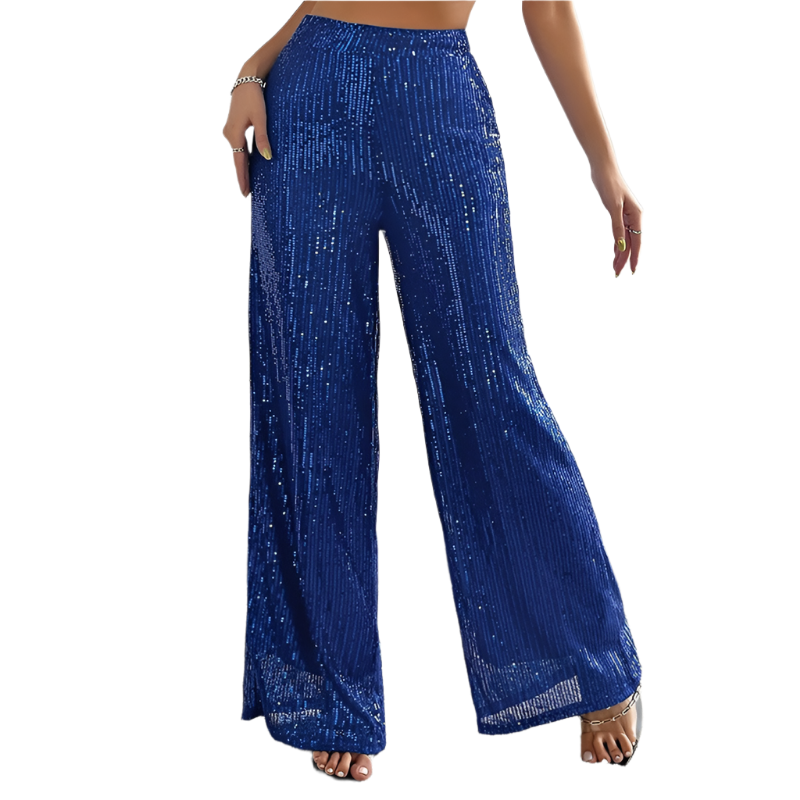 Serafina – High-Waisted Women's Sequined Flare Trousers