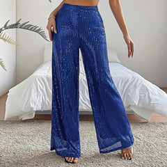 Serafina – High-Waisted Women's Sequined Flare Trousers