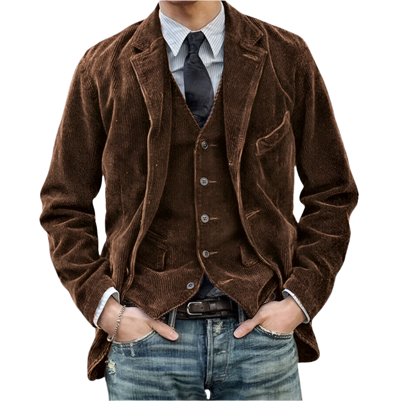 Gabriel – Vintage Velvet Coat & Vest Set for Men