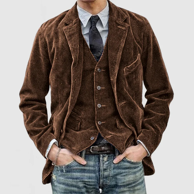 Gabriel – Vintage Velvet Coat & Vest Set for Men