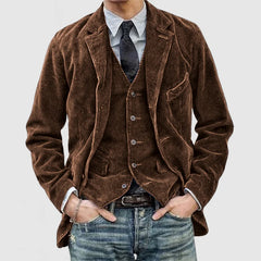 Gabriel – Vintage Velvet Coat & Vest Set for Men