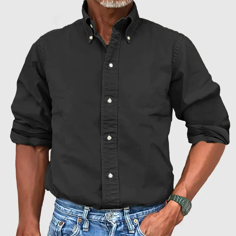 Omar – Vintage Wash Long Sleeve Shirt for Men