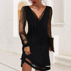 Callista – Elegant Women's Black Lacey Dress