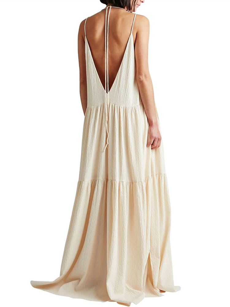 Janna – Stylish V-neckline Women's Maxi Dress