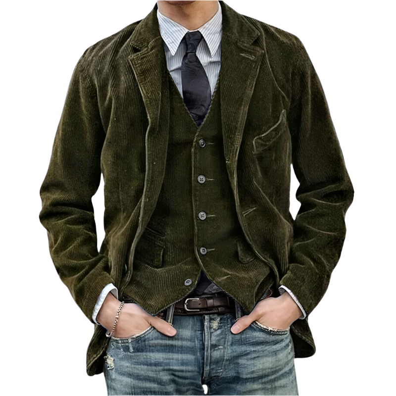 Gabriel – Vintage Velvet Coat & Vest Set for Men