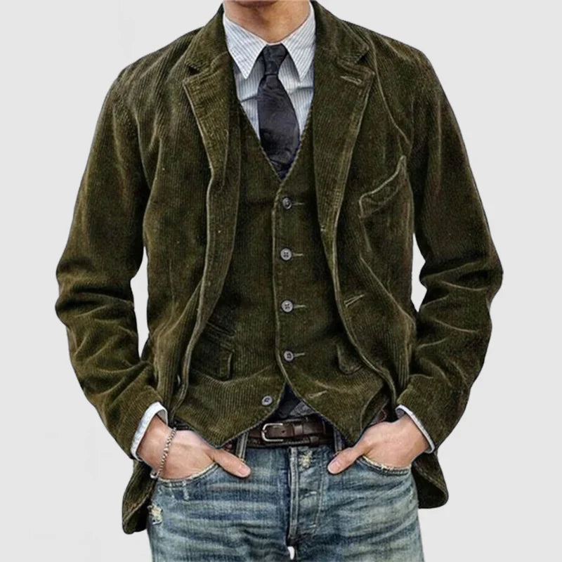 Gabriel – Vintage Velvet Coat & Vest Set for Men