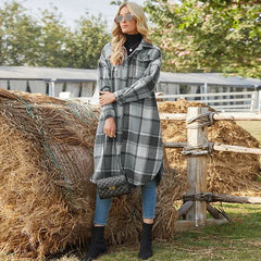 Juliza – Longline Checkered Jacket for Women