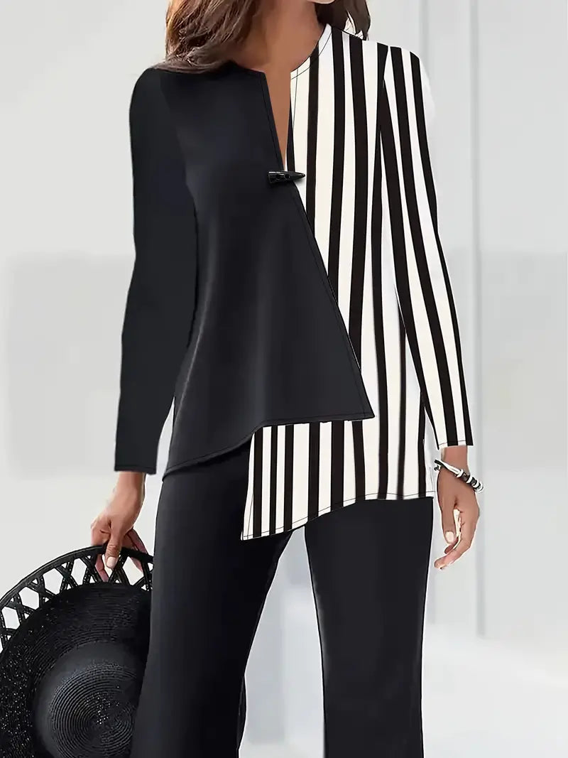 Livia – Colorblock Plus-Size Women's Blouse