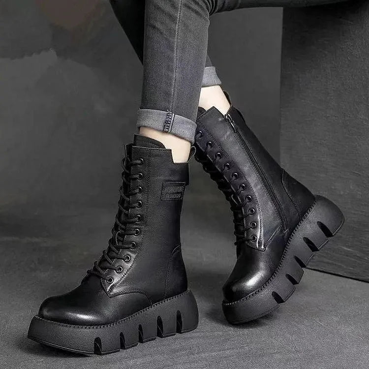 Adriana – High-Cut Leather Boots for Women