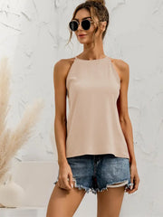 Isabella – Asymmetrical Women's Halter Top in Solid Color