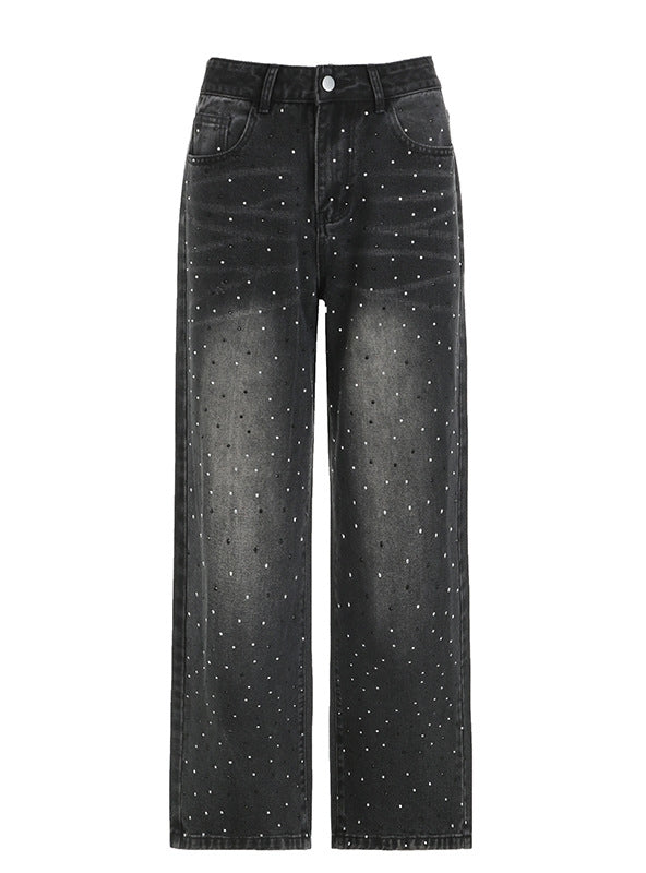 Charlotte – Women’s Rhinestone Black Denim Jeans