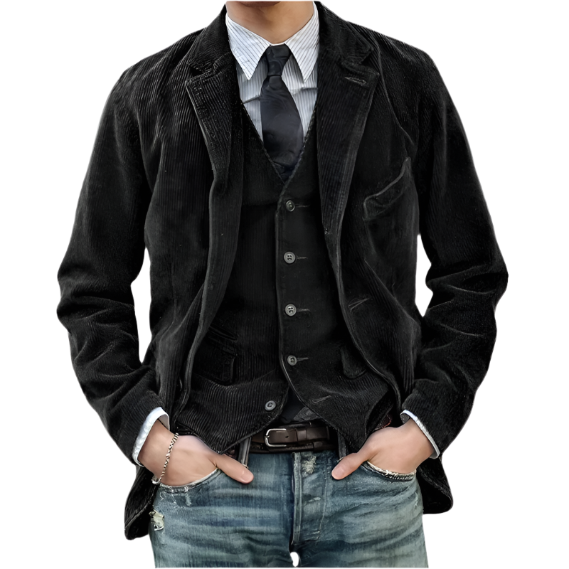 Gabriel – Vintage Velvet Coat & Vest Set for Men