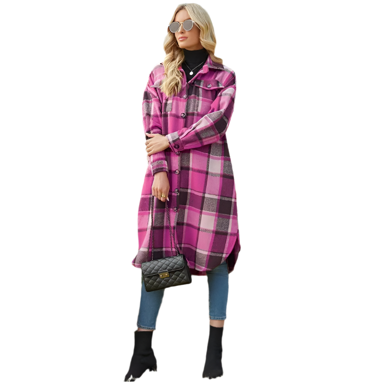 Juliza – Longline Checkered Jacket for Women
