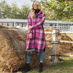 Juliza – Longline Checkered Jacket for Women