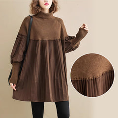 Clara – Lantern-Sleeve Women's Knitted Dress