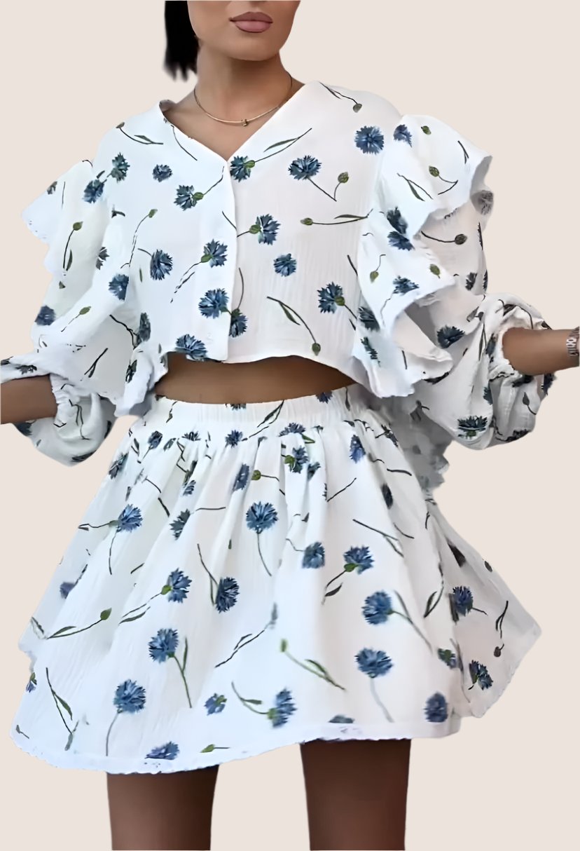 Sofia – Elegant Women’s Cotton Two-Piece Set