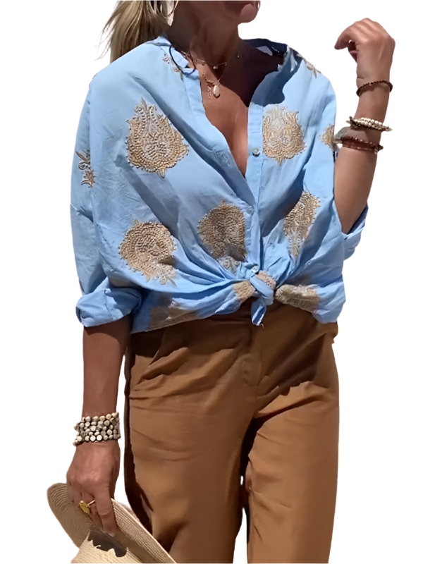 Isabella – Floral Elegance Women’s Blouse
