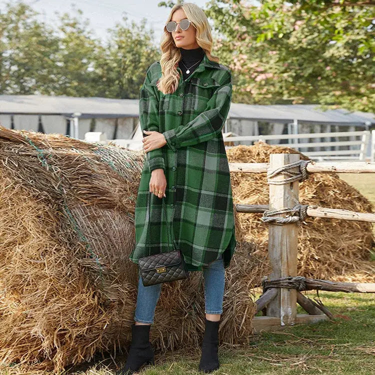 Juliza – Longline Checkered Jacket for Women