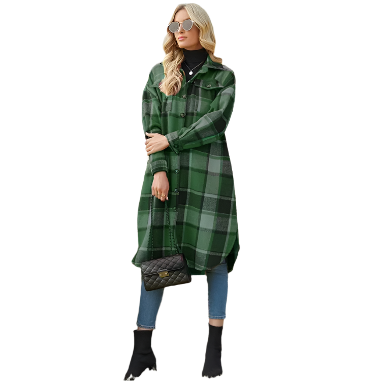 Juliza – Longline Checkered Jacket for Women