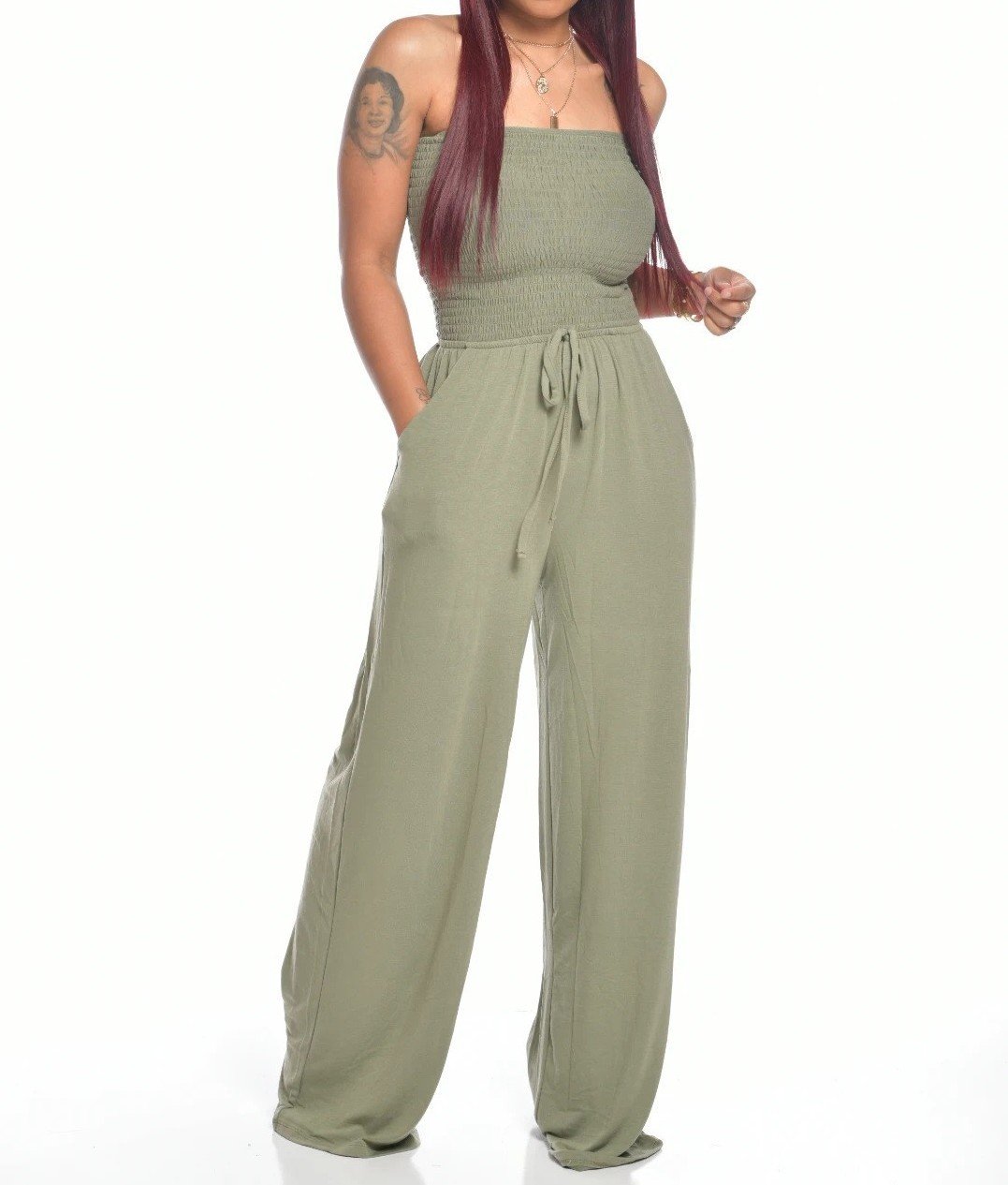 Pauline – Strapless Waist Women's Jumpsuit