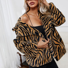 Aurora – Leopard Print Women's Faux Fur Coat