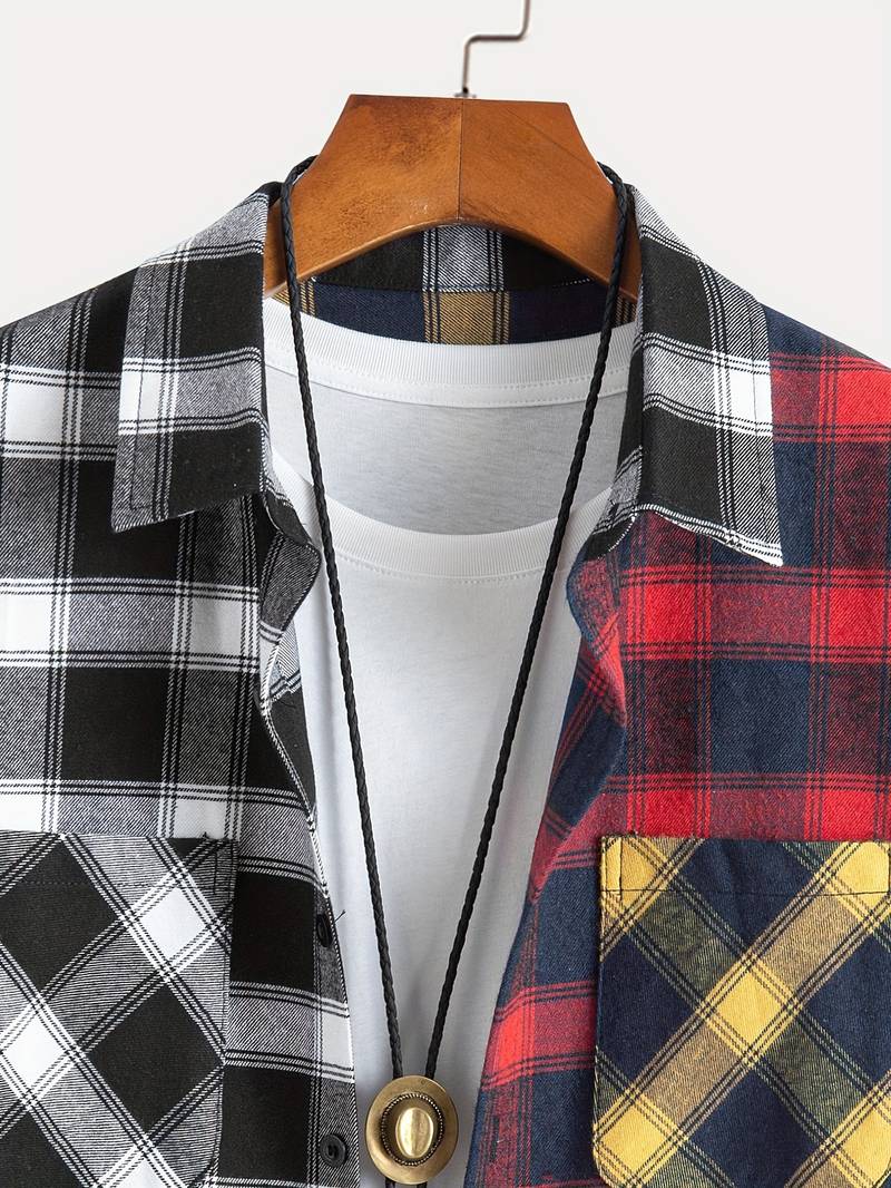 Michael – Checkered Color Block Shirt