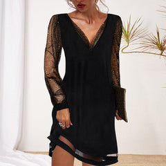 Callista – Elegant Women's Black Lacey Dress