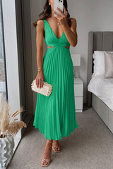 Marina – Pleated Dress with Neckline