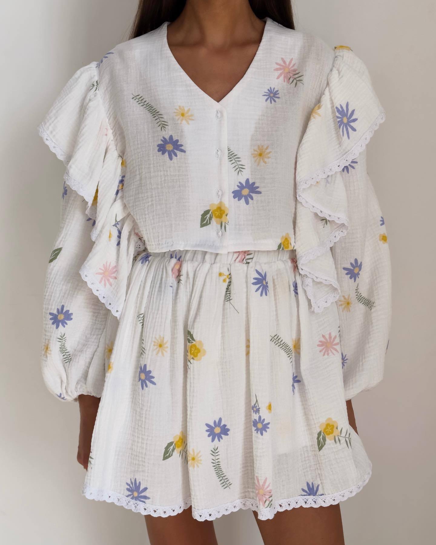 Sofia – Elegant Women’s Cotton Two-Piece Set