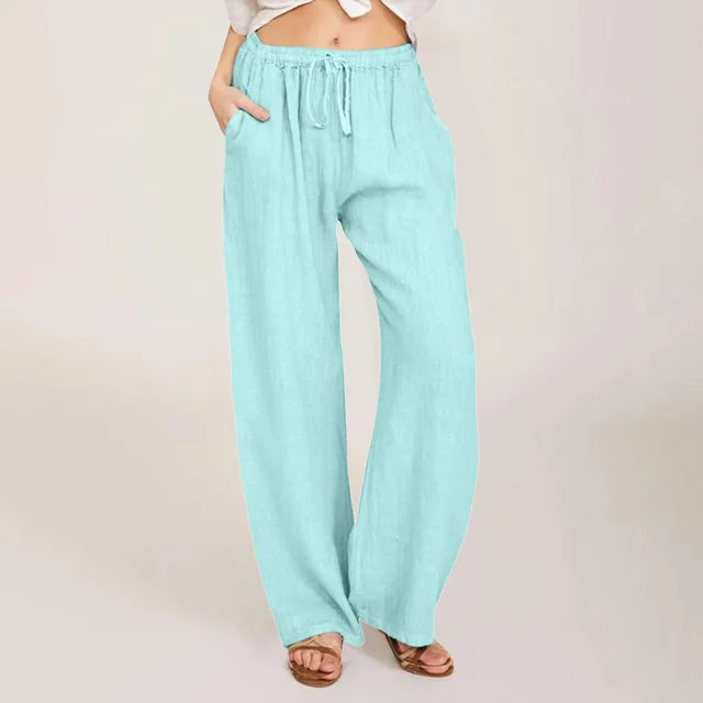 Elena – Lightweight Women's Linen Pants with Drawstring