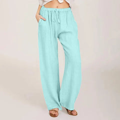Elena – Lightweight Women's Linen Pants with Drawstring