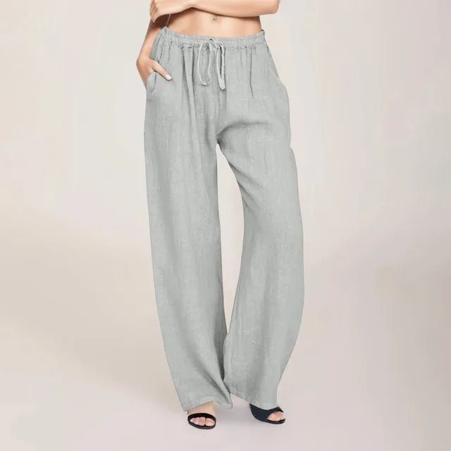 Elena – Lightweight Women's Linen Pants with Drawstring