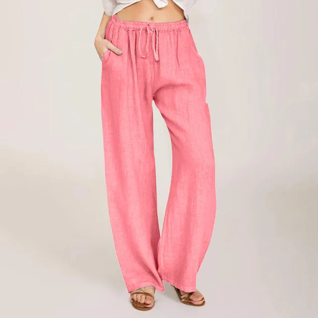 Elena – Lightweight Women's Linen Pants with Drawstring