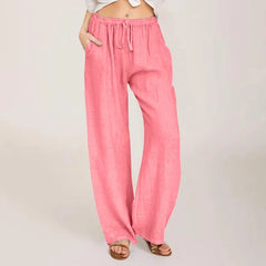 Elena – Lightweight Women's Linen Pants with Drawstring