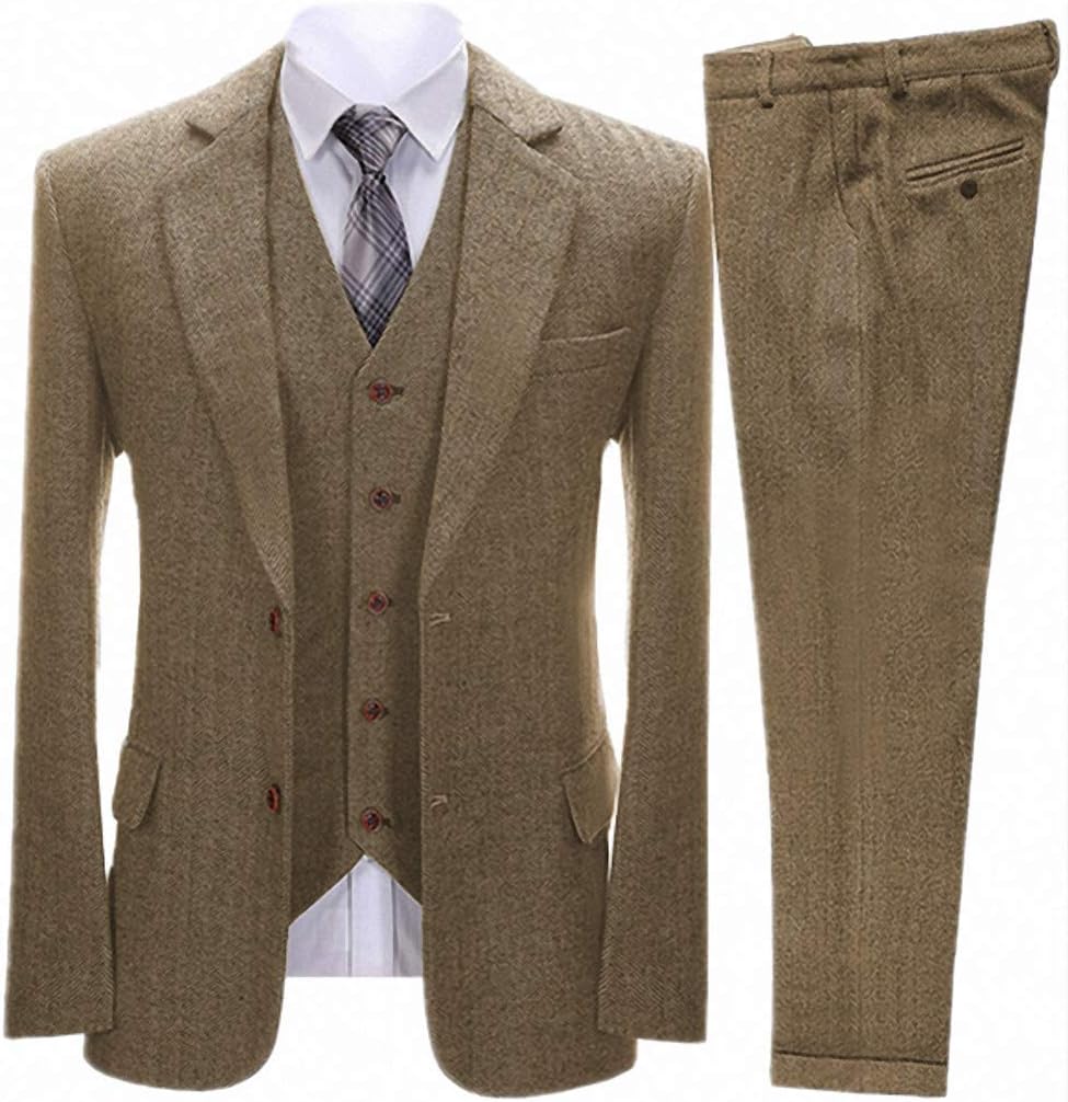Flynn – Men’s Herringbone Three-Piece Suit