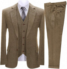 Flynn – Men’s Herringbone Three-Piece Suit
