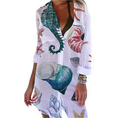 Amélie – Relaxed Long-Sleeve Women’s Mini Dress in White