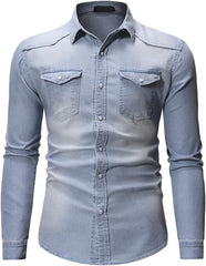 Basil – Smart-Casual Men's Jeans Shirt