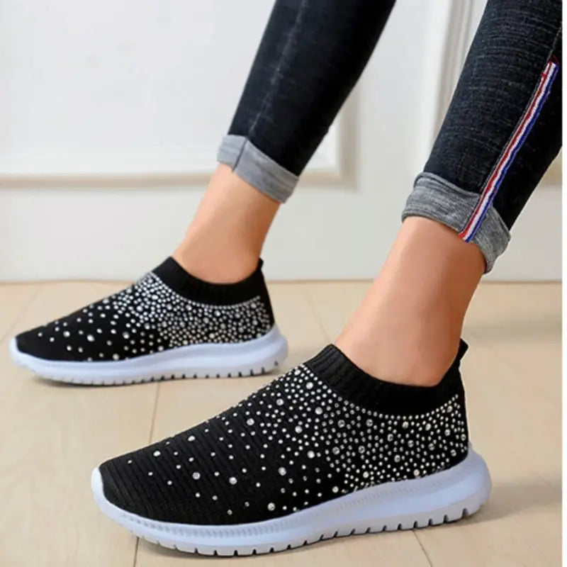 Lina – Glamorous Women’s Rhinestone Slip-on