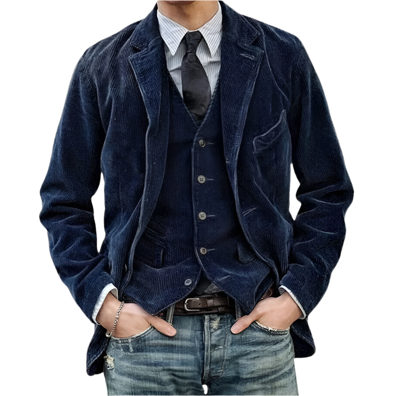 Gabriel – Vintage Velvet Coat & Vest Set for Men