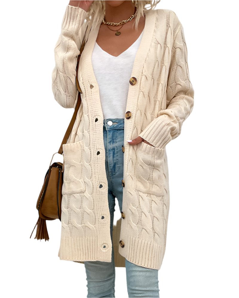 Anna – Cozy Long Knitted Cardigan for Women