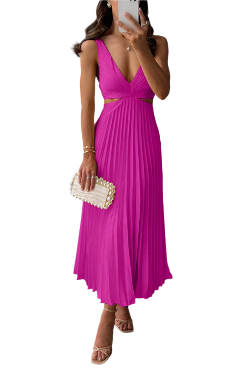 Marina – Pleated Dress with Neckline