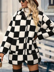 Elsea – Classic Black-and-White Checked Jacket for Women's