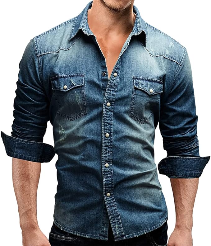 Basil – Smart-Casual Men's Jeans Shirt