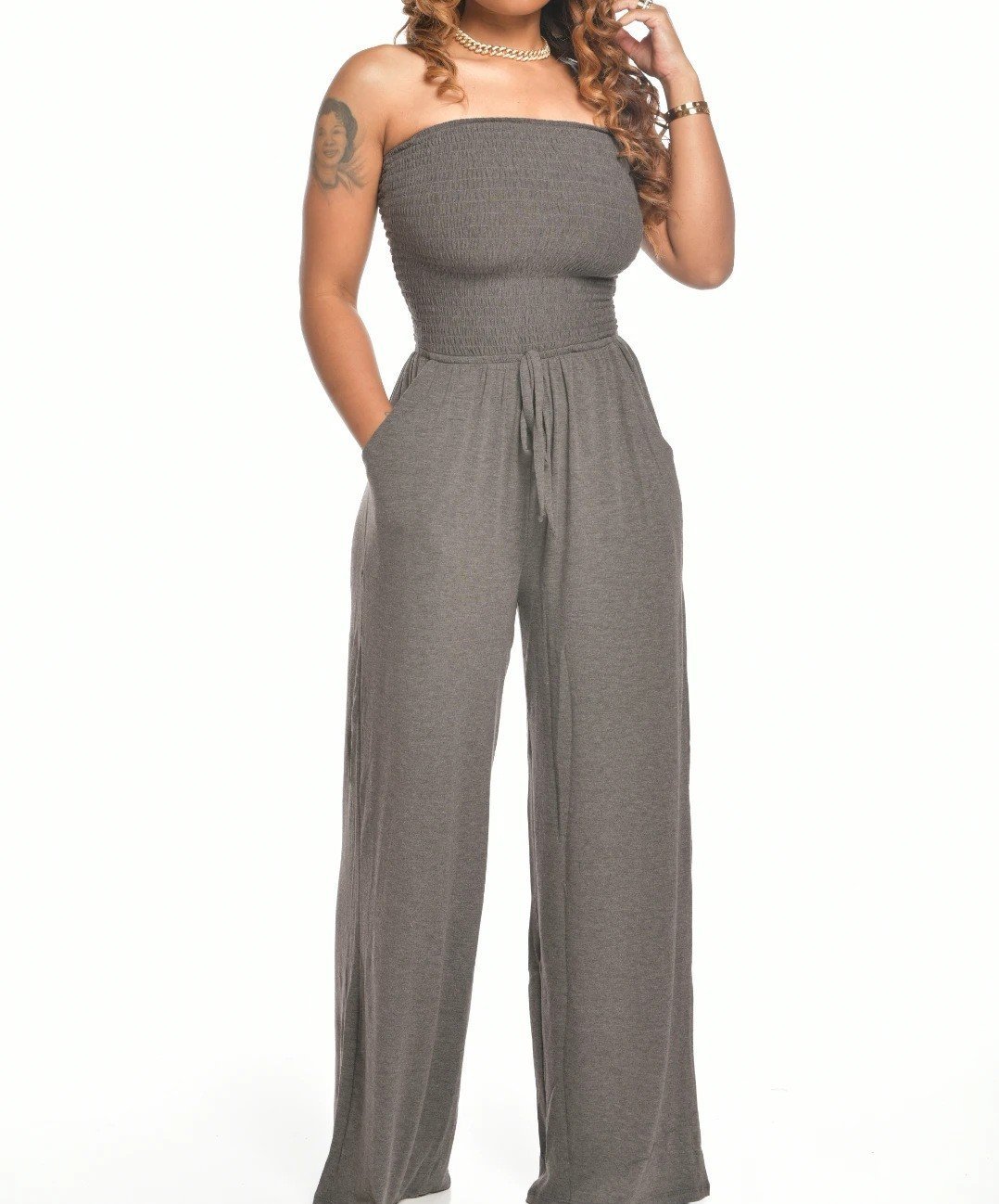 Pauline – Strapless Waist Women's Jumpsuit